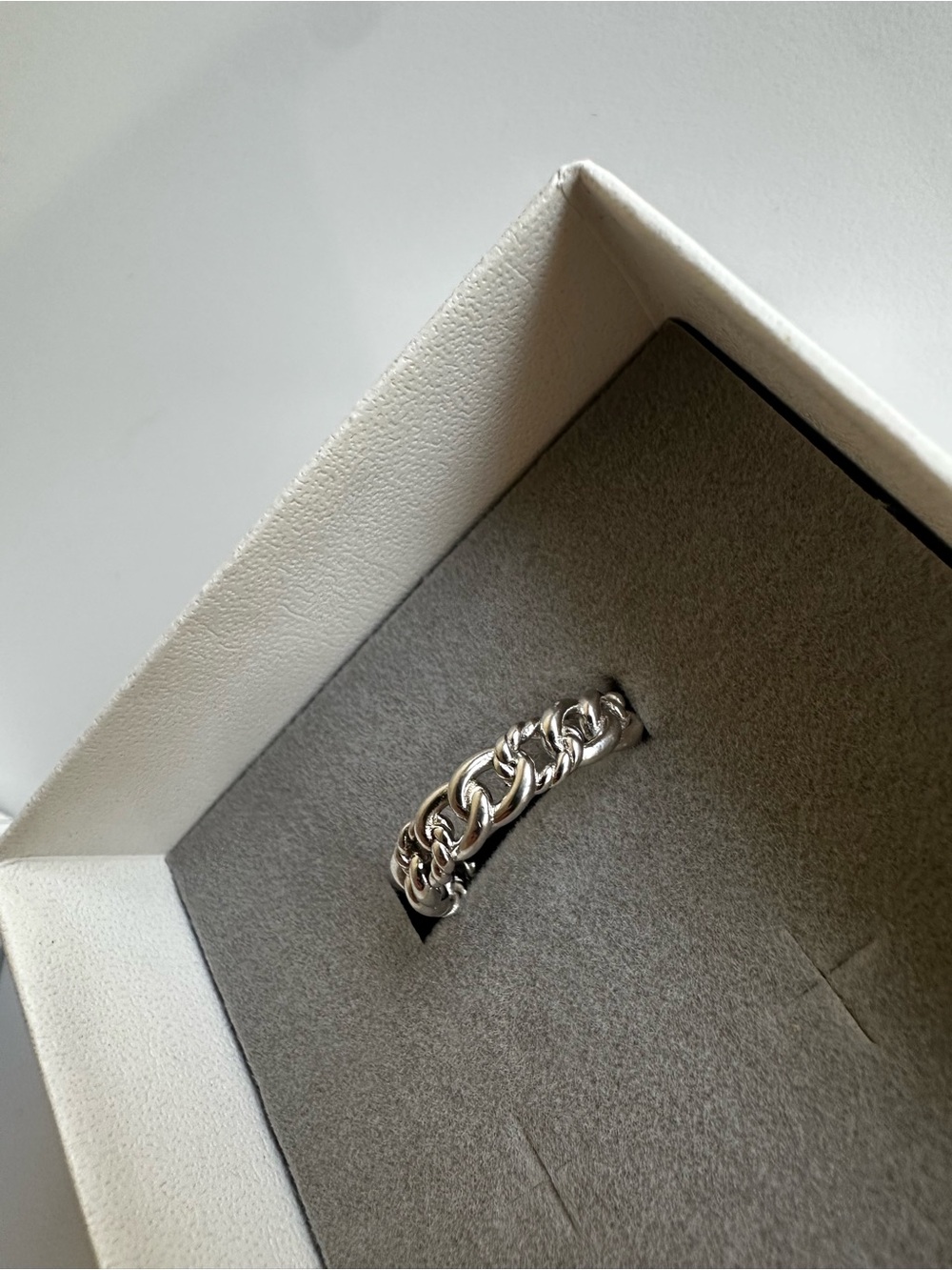 David Yurman Silver Chain-Link Ring